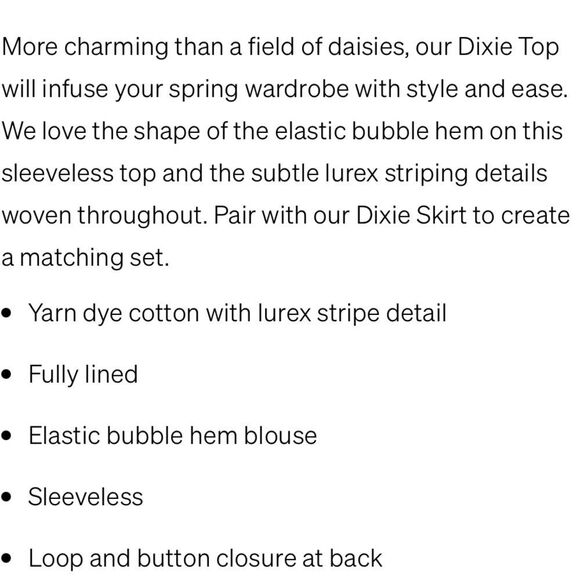 SPLENDID WOMEN’S SLEEVELESS DIXIE TOP WITH ELASTIC BUBBLE HEM FULLY LINED NWT - Picture 5 of 9